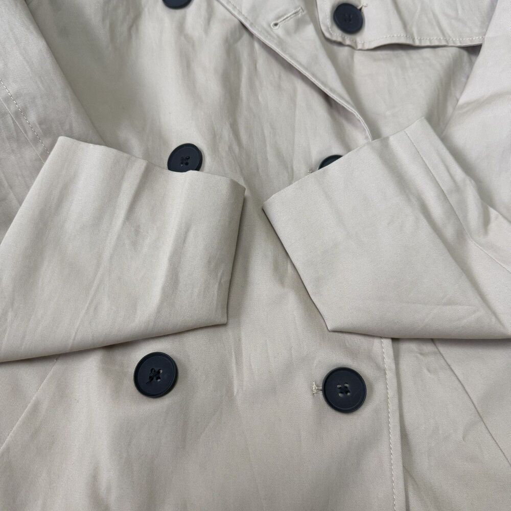 Quince Women Comfort Stretch Short Trench Coat Tan Khaki Outerwear Medium - Picture 8 of 14